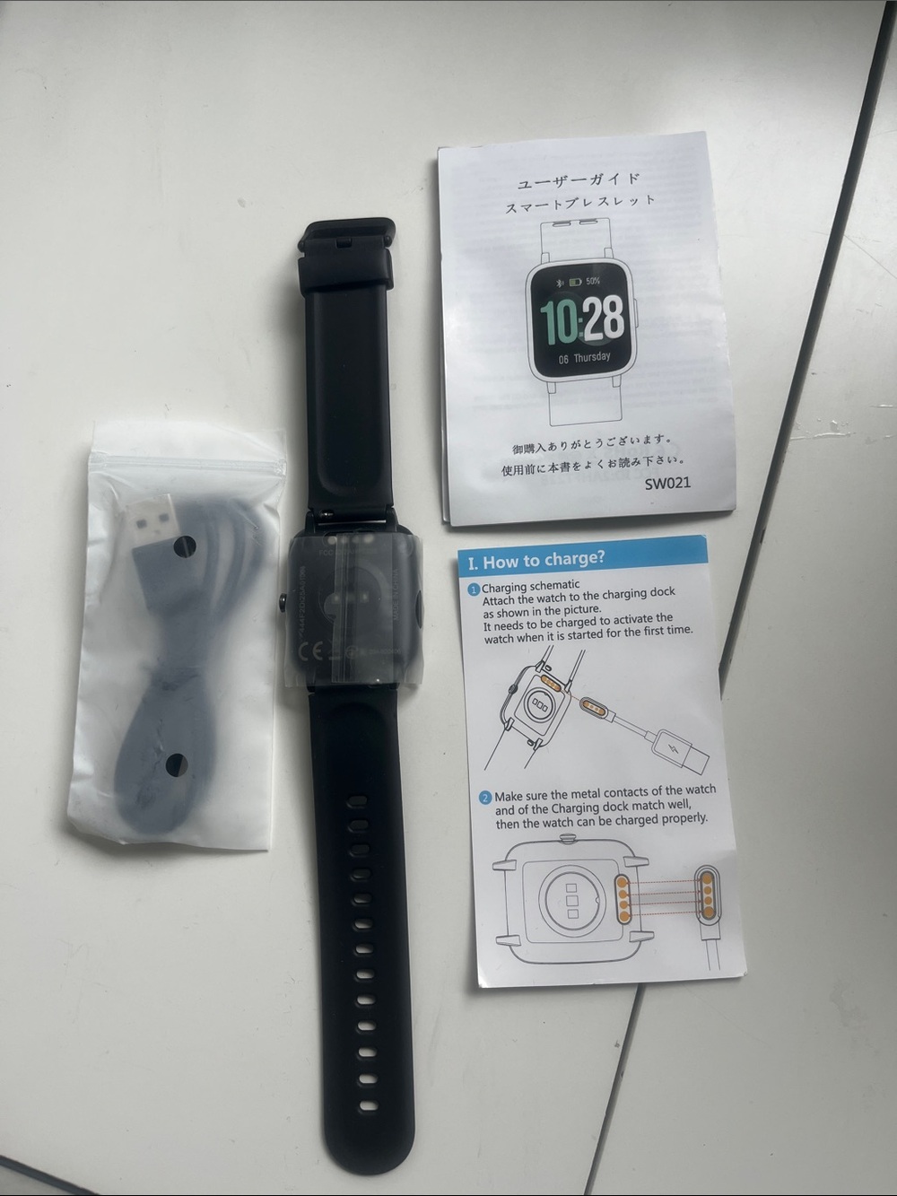 Black Smart Fitness Watch - Fitness Tracker with Heart Rate